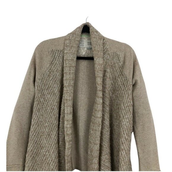 Saturday Sunday Anthropologie Womens Size Small Tan Open Front Cardigan Sweater - Picture 2 of 4